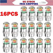 16PCS Car Auto Tire Pressure Monitor Valve Stem Caps Sensor Indicator Warn 36psi