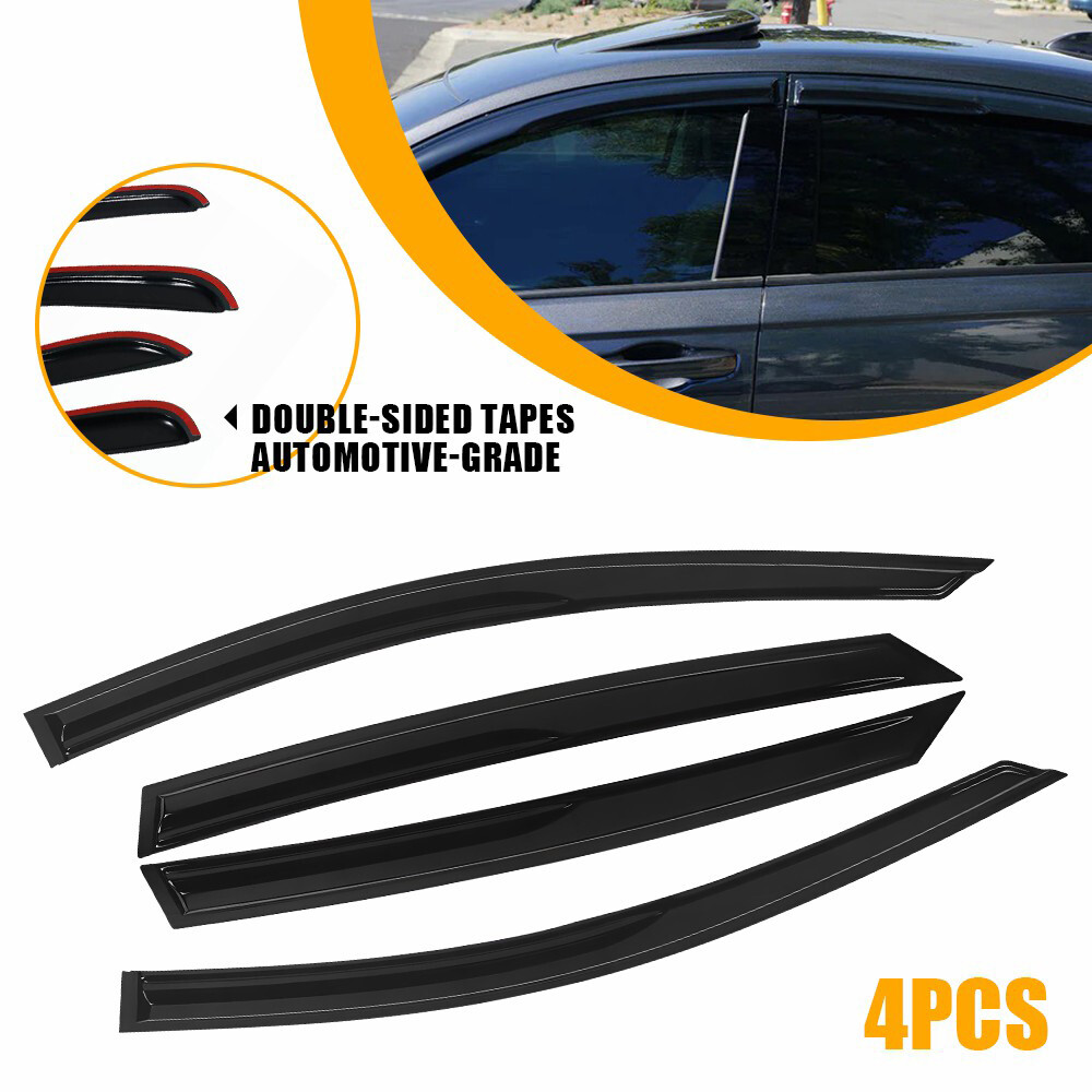 8pcs Black Window Sun Vent Visor Rain Guards For 23-24 11th Gen Honda Accord 4D