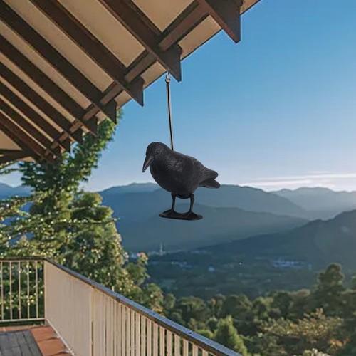 Crow Bird Garden Ornament Simulated Crow Outdoor Yard Animal Statue Craft Decor - Picture 11 of 12