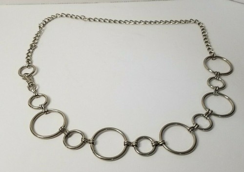 Women's Silver Tone Hoop Chain Belt 