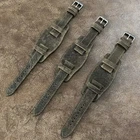 Easy Release Bund Style Wild Bison Leather Watch Strap Band Size 18/20/22mm #94H