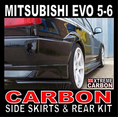 Carbon Seitenröcke hinten Stoßstange Verlängerungen Set passt Mitsubishi Evo Evolution 5 6 
