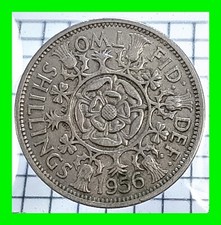 1956 British Two Shilling Coin - Vintage World Coin