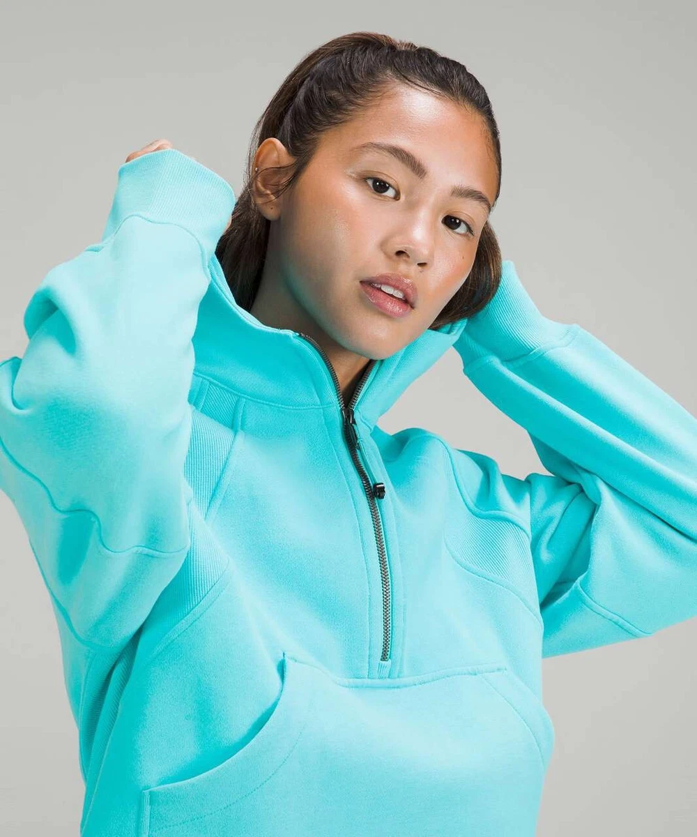 NWT Lululemon XL/XXL Scuba Oversized 1/2 Half Zip Hoodie Electric Turquoise  | eBay