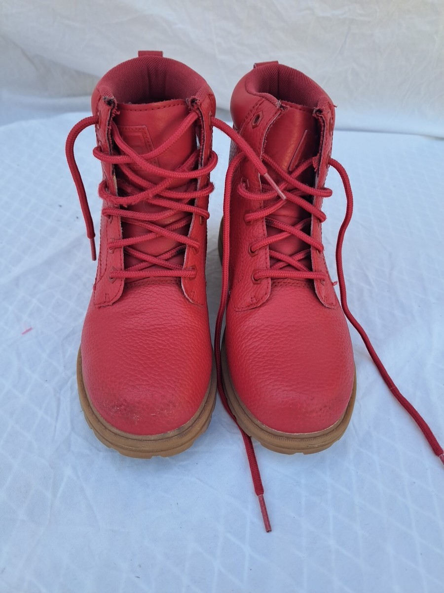 FILA Boy's Kids Faux-Leather Diviner Hiking Boots Red Shoes Size US