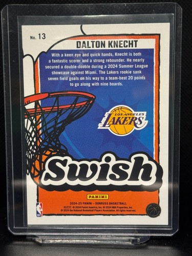 2024/25 Donruss - Dalton Knecht 'Diamond Red Swish' - #13 - RC - /75 - Picture 2 of 2