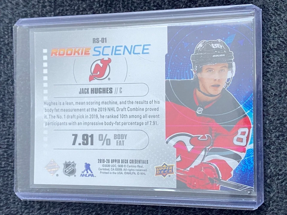 2019-20 UD Credentials - Rookie Science - #RS-01 Jack Hughes - Image 2 of 2