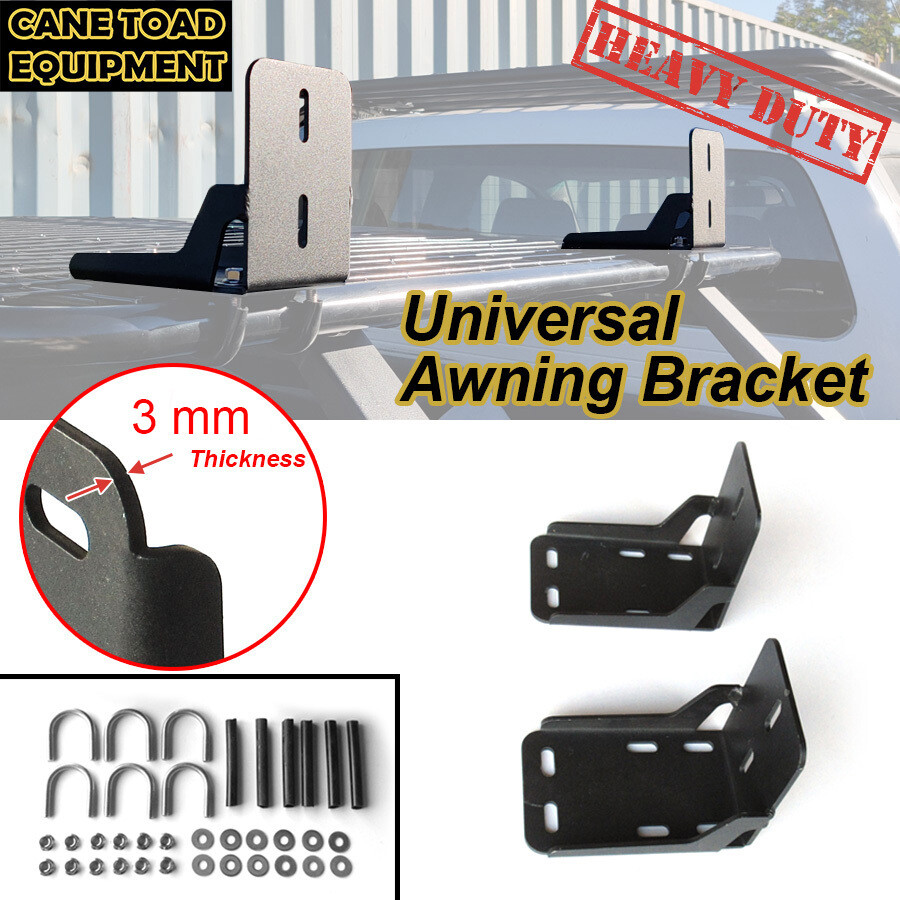 Universal Awning Bracket Powder Coated Steel Suit Roof Rack Flat Tray