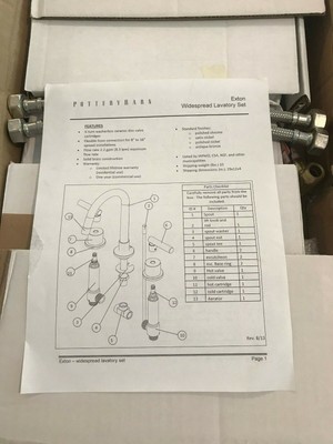 Pottery Barn Exton Lever Handle Widespread Bathroom Faucet Antique