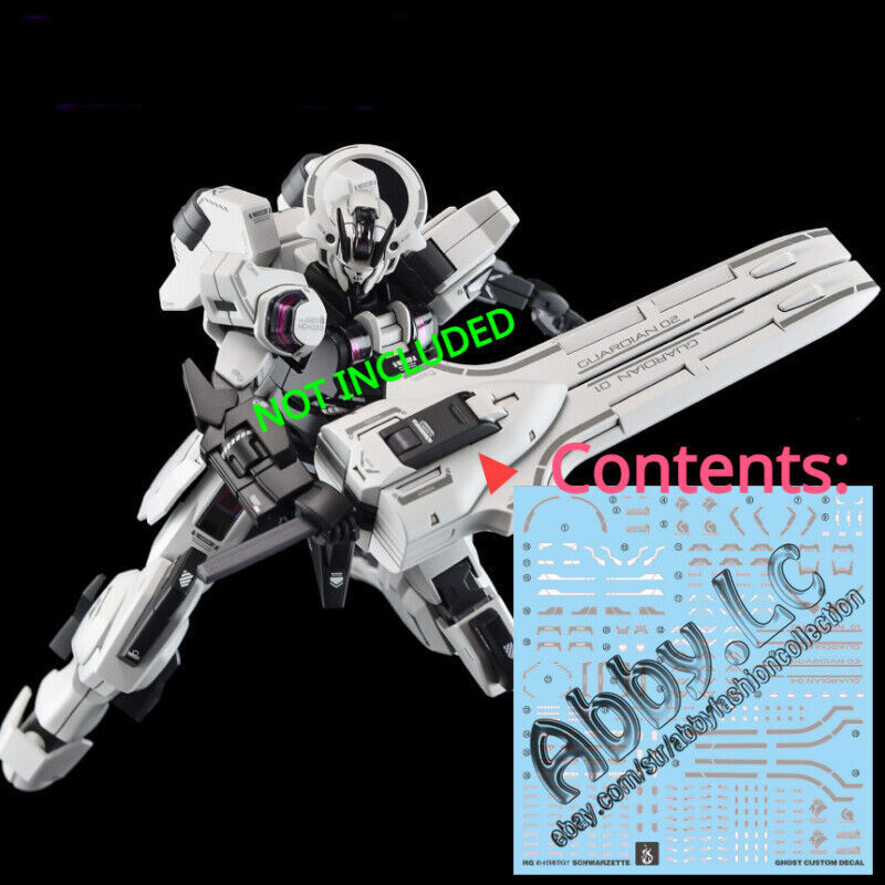 for HG 1/144 Schwarzette Water Slide UV Light Reactive Decal D