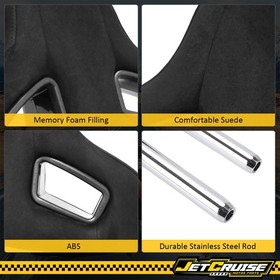 2x Seat Headrest Rod Dia 14mm For Toyota/Benz GLC300 GLC300e GLC350e Black Suede