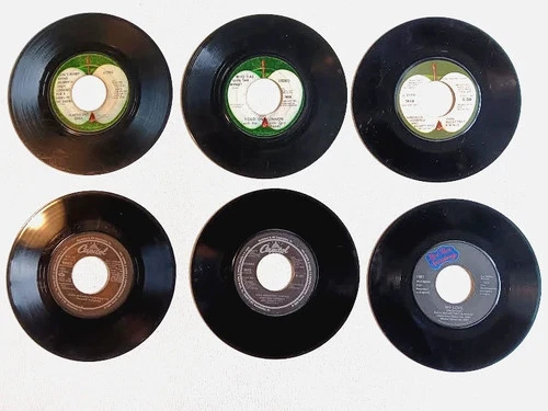 Lot of 6 Beatles & Solo Beatles 45 RPM Records – Apple, Capitol.