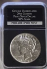1922  US Peace Silver Dollar $1  Unc Black PCS Slab