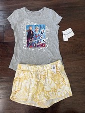 Girls Size 8 Justice Frozen T Shirt And Old Navy Shorts NWT
