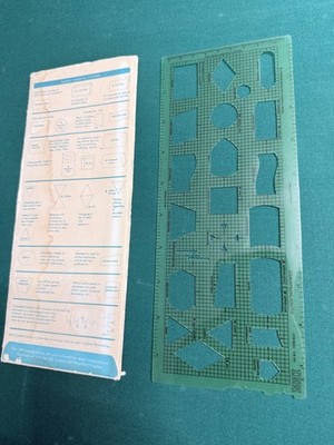Vintage IBM Flowcharting Template Drafting with Paper Sleeve GX20-8020-1 U/M 010