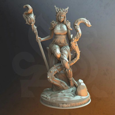 Female Elf Druid Rheda The Revered DM Stash 32mm Unpainted Resin Miniature DnD