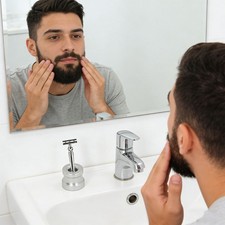 Round Mustache Shaver Brush Base Shaving Brush Stand Zinc Alloy Holder