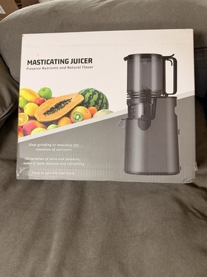 Masticating Slow Juicer Easy Clean Low Noise 20oz Gray Electric 110-120V