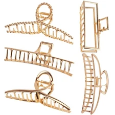 Gold Hair Clips, Metal Large Claw Clips for Thick Hair Big Jaw Clips for Hair