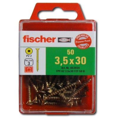Fischer Spanplattenschrauben Power-Fast FPF II CZF 3,5x30 Senkkopf Kreuzschlitz 