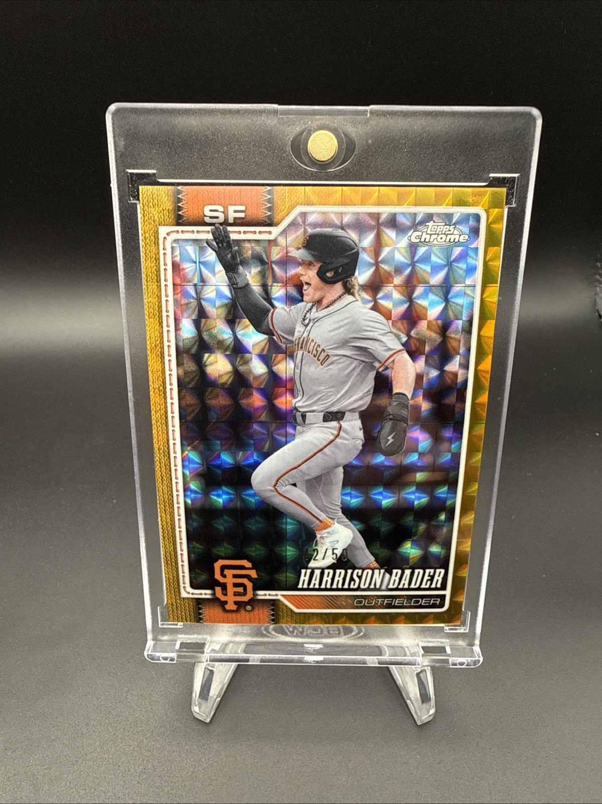 2026 Topps Chrome Harrison Bader Gold Geometric Refractor /50 #219 🔥 Giants