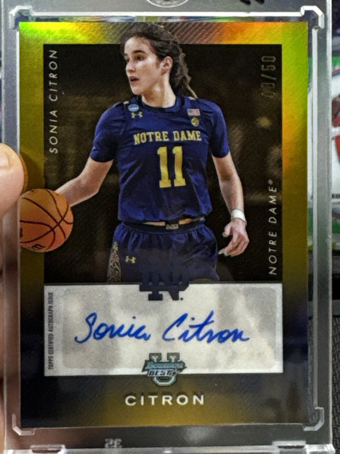24-25 Topps Bowman University Best Sonia Citron Notre Dame ISO-SC Gold Auto /50