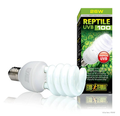 Exo Terra Reptile UVB 100 Tropical Terrarium Bulb 26W UVB Lamp
