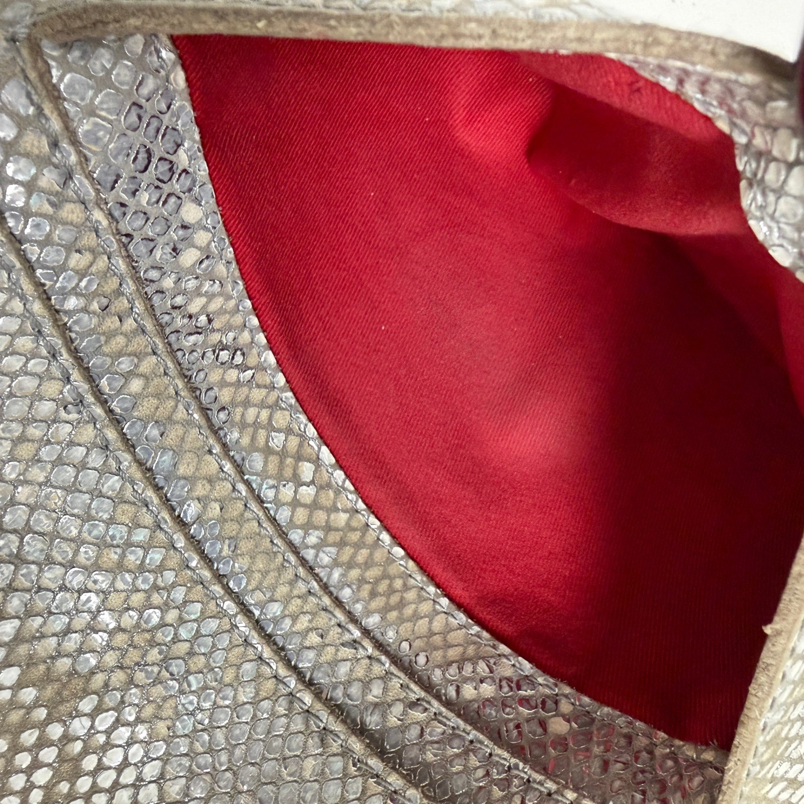 Hammitt Crossbody Bag Silver Python Embossed Leat… - image 10