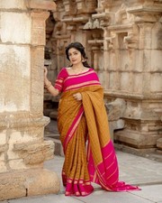 Designer Sari Bollywood Bridal Silk Saree Blouse South Indian Party Wear Saree