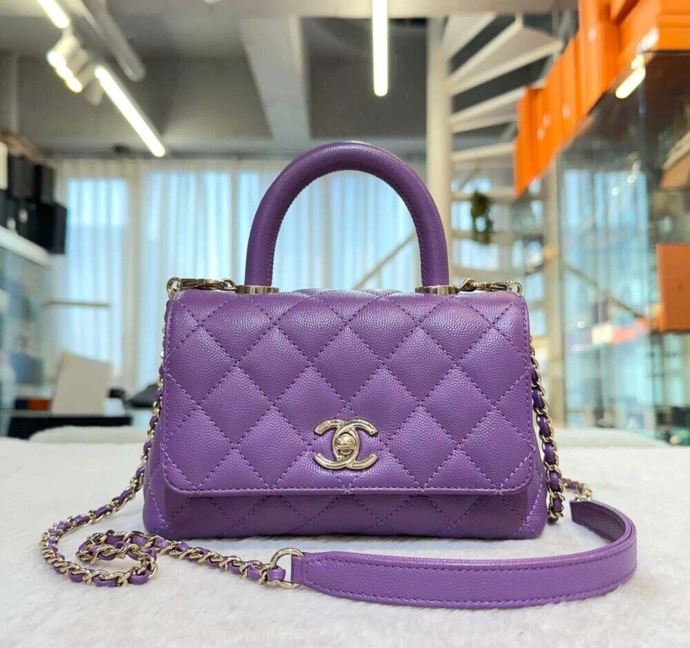 CHANEL Coco Handle 19 Mini Purple H052616 148576640 [U]
