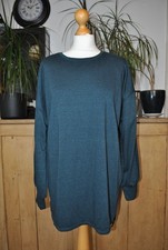 Halston Studio Green Tunic Top Size L Long Sleeve Jersey Front Satin Back Blouse