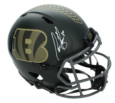 Chase Brown Autographed Cincinnati Bengals 2025 STS Authentic Helmet Beckett
