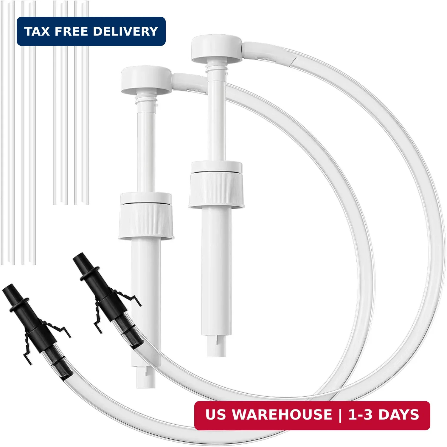 Fluid Pump for Standard Quart Bottles - (2Pack-28mm) 8cc Per Pump Stroke，trans