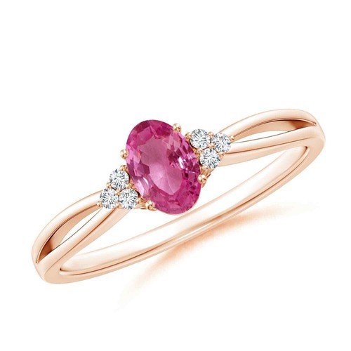 925 Silver Pink Topaz Gemstone Handmade Solitaire with Accents Trendy Ring
