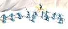 Marx Toys  Pioneers Defenders Blue Fort Apache Play Set Of 13 And 1 Horse
