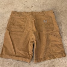 CARHARTT Mens 40 Relaxed Fit Rugged Flex Canvas Work Shorts Brown 102514-918