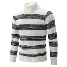 Men's Slim Fit Turtleneck Sweater Casual Knitted Pullover Warm Sweater 2026