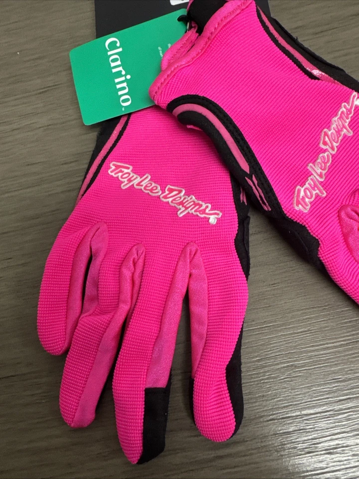 Troy Lee Designs Pink Women’s Med Racing Gloves Electric Pink/Black NWT - Image 3 of 4