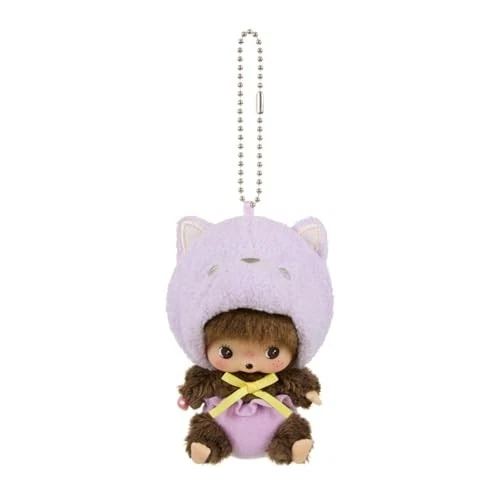 Sekiguchi Monchhichi Animal Plush Keychain Cat Bebichhichi Japan New  