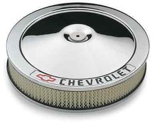 Proform Recessed Redblack Chevy Bowtie Emblem 14 Air Cleaner Chrome 141-906