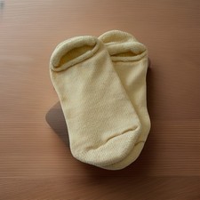 Women's VTG Socks Yellow Low Ankle Acrylic Blend Size 9-11 USA Made Roll Down