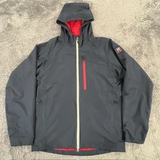 Chick-fil-A Jacket Mens Medium Blue Red Hooded Full Zip Insulated Logo Coat