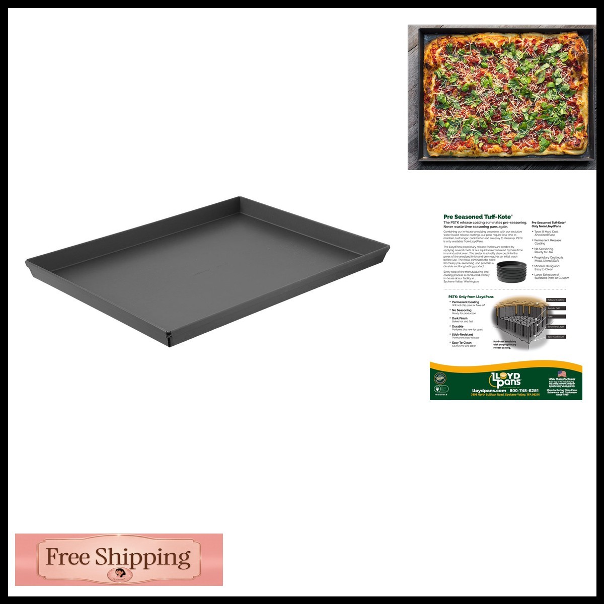 Lloyd Pans Grandma Style Pizza Pan 16x12x1 PSTK