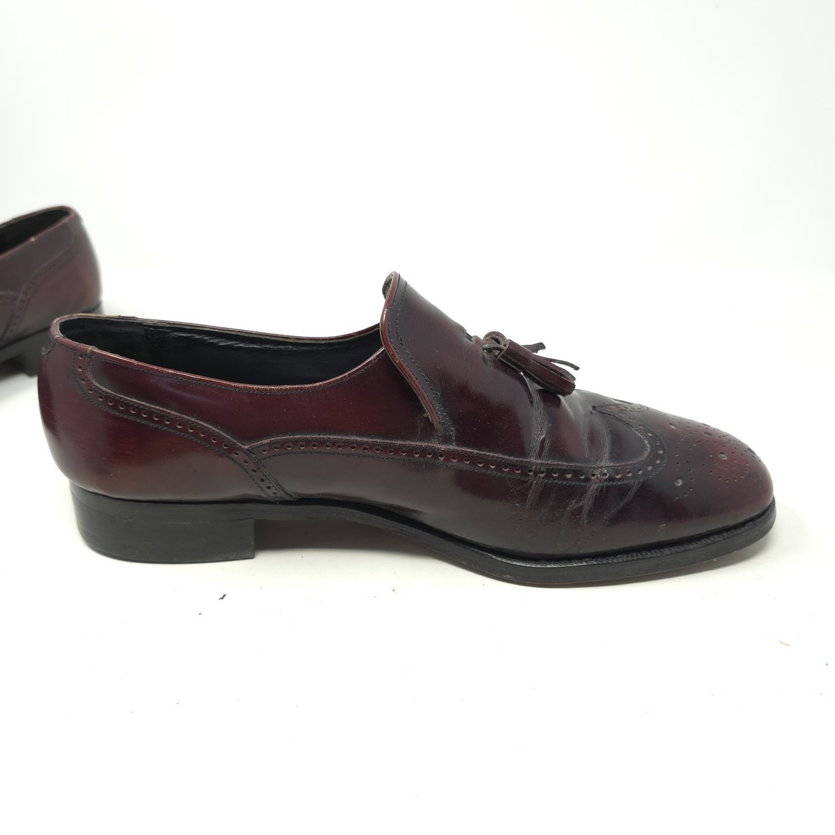 Florsheim Burgundy Tassel Wing Tip Dress Shoes Loafers Men