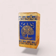 Wooden urn box - Handcrafted Ocean Wave Urn – Wooden Memorial Box for Loved Ones