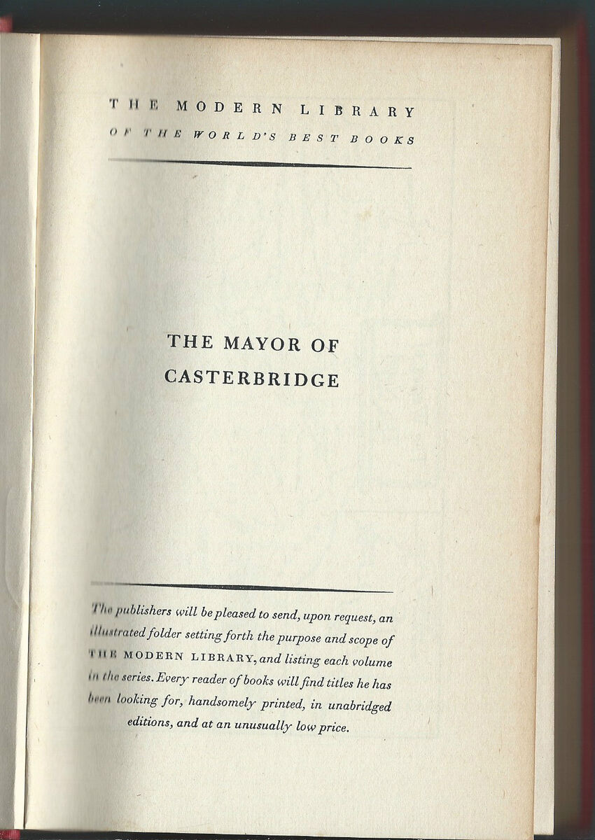 The Mayor of Casterbridge (Modern Library by Hardy, Thomas