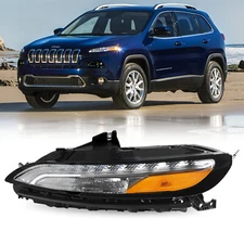 Fit For 2014-18 Jeep Cherokee White LED DRL Parking Light Turn Signal Left Side
