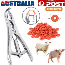 Sheep Lamb CASTRATION Applicator 100 Marking Rings Bander Docking Elastrator AU