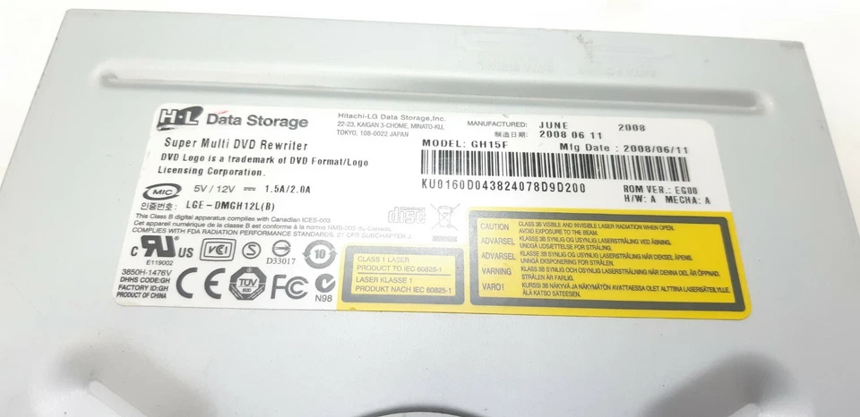 B0019 HL Data Storage LabelFlash DVD+/-RW / CD-RW SATA Optical Drive P/N GH15F - Image 2 of 3