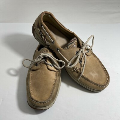 *Sperry Sz 10M Brown Leather Plaid Boat Shoes s-l400.jpg main image 3